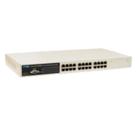 GEP-63226T managed network switch with 24 10/100Base-TX ports and two SFP GBIC slots for data center cabling