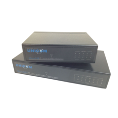 GEP-32008T-2 8-port gigabit ethernet switch stacked showing network cabling hardware for data centers