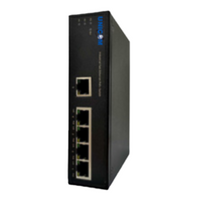 POE-63505IN Industrial 5-port PoE Switch with 4 10/100M TX PSE ports, black metal case with blue indicator lights