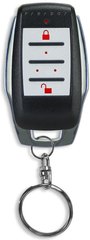 Paradox 4-button remote control with backlit buttons, black plastic housing with chrome trim and detachable keyring Main image