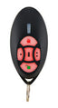 Black Paradox 2-way remote control with red backlit buttons and keychain attachment