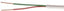Solid 22/2 alarm wire with white jacket showing red and green conductor strands
