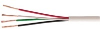 Solid 22/4 alarm wire with multicolored conductors and white jacket, 1000ft box
