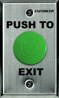 SD-7201GC-PEQ SECO-LARM push to exit plate with green button and stainless steel faceplate for door access control Main image