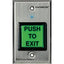 SECO-LARM illuminated push to exit request-to-exit plate with green button and stainless steel faceplate for access control