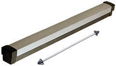 SECO-LARM push-to-exit bar with stainless steel housing and two mounting brackets for door access control systems