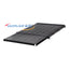 Black adjustable 1U rack shelf with perforated surface and mounting brackets for server cabinet installation