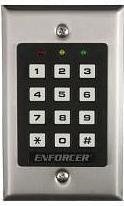 SECO-LARM indoor stand-alone access control keypad with 16-button numeric and symbol layout in stainless steel housing Main image