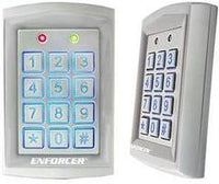 SECO-LARM weatherproof stand-alone access control keypad with illuminated buttons and outdoor-rated metal housing