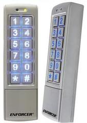 SECO-LARM outdoor standalone access control keypads with digital and proximity card readers in gray metal housing Main image