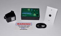 ETS Equalizer Microphone Interface Kit components including green circuit board, black power adapter, white wall plate, and …