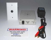 ETS SM6 Single Zone Audio Surveillance Kit with amplifier, speaker, power adapter, and audio cables for network installations