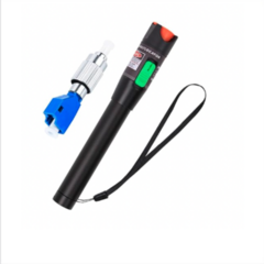 VFL-10Li Visual Fault Locator 1mW with black pen-style design, blue connector adapter, and wrist strap included Main image