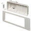 Arlington Industries 4 gang recessed TV box in white with internal wiring compartment and external trim ring