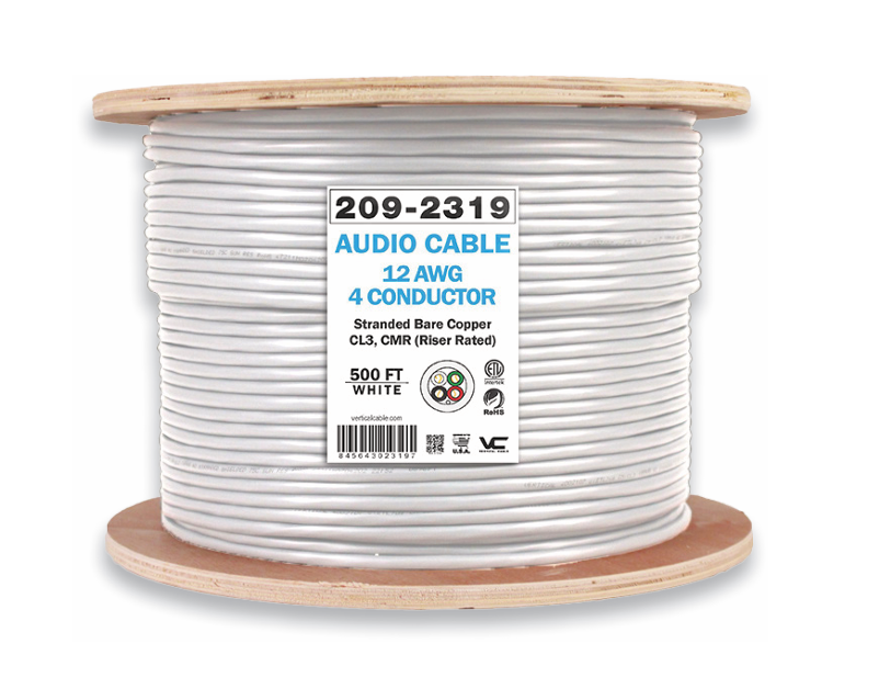 12/4 Audio Cable - White - 500ft Main image