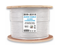 12/4 Audio Cable - White - 500ft