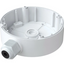 White cylindrical junction box with cable management port for Transcendent vandal dome cameras