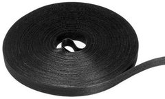 Rip-Tie black velcro wrap strap roll, 1/2 inch wide by 75 feet long for cable management