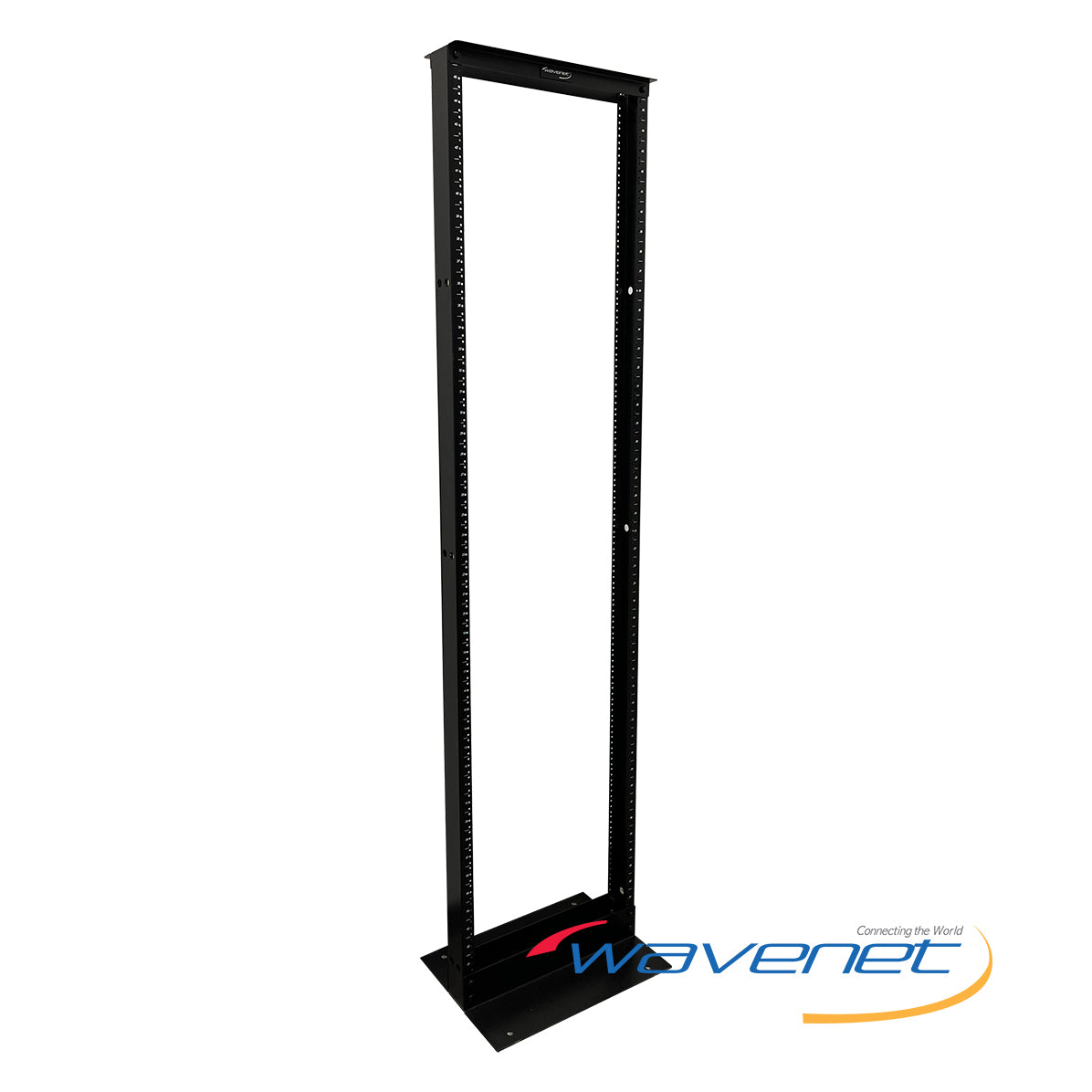 Wavenet 2-Post 45U open frame server rack with adjustable mounting holes and base support Main image