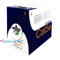 Wavenet Cat5e 350MHz CMR rated network cable 1000ft spool in green with connector detail and installation instructions