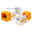 Wavenet Cat5e Keystone Jack in yellow and white showing internal wiring contacts and connector ports for network cabling ins…