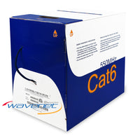 Wavenet Cat6 550MHz UTP Riser CMR networking cable 1000ft spool in blue with black jacket