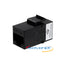 Wavenet Cat6 Keystone Style RJ-45 Feed-Through Coupler in black with white label, featuring connection ports for network cab…
