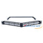 Wavenet 1U high-density 48-port angled blank patch panel with black and gray housing and cable management rail
