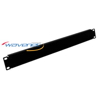 Wavenet 19-inch wide blank panel 1U rack mount with mounting holes, black finish