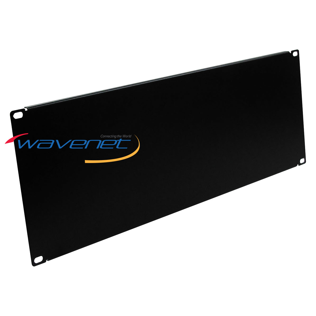 Wavenet 19-inch wide blank panel 4U rack mount with mounting holes, black steel construction for server cabinet cable manage…