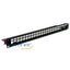 Wavenet 24-port blank patch panel, 1U rackmount with numbered port labels and color-coded blank inserts