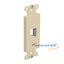 Ivory 1-port Decora style insert with mounting ears and rectangular opening for network cabling