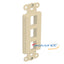 Ivory 3-port Decora style insert plate with mounting brackets for network cabling installations