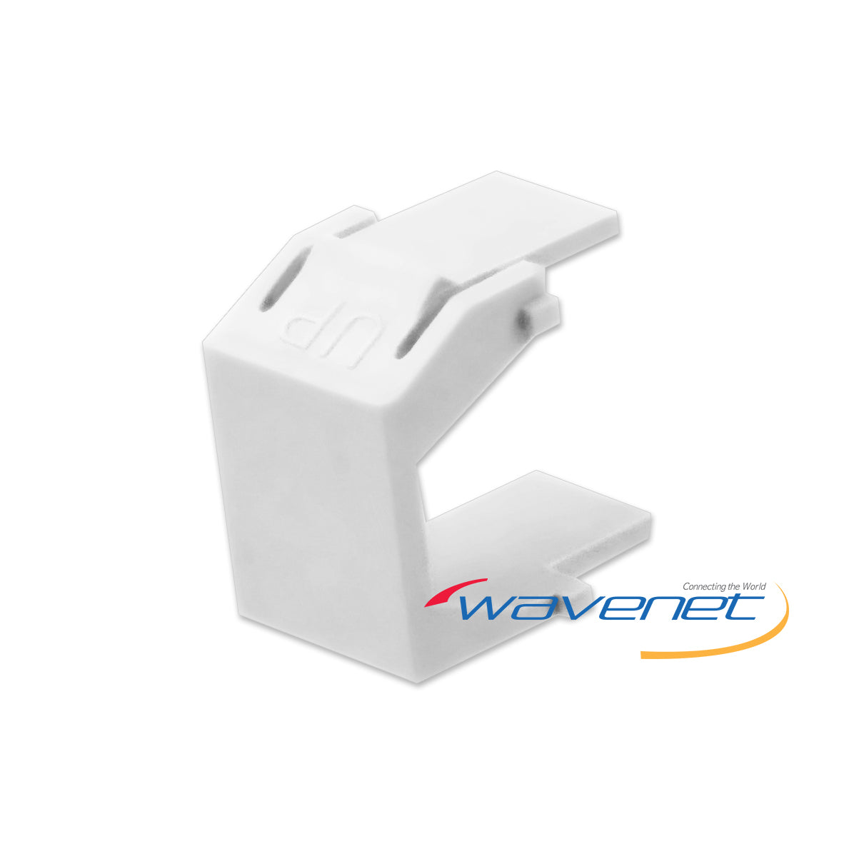 White Wavenet faceplate blank module for structured cabling installations and network rack systems