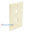 Almond 2-port single gang flush style network faceplate by Wavenet for structured cabling installations