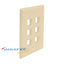 Wavenet 6-port ivory flush style faceplate for structured cabling installations with square port openings