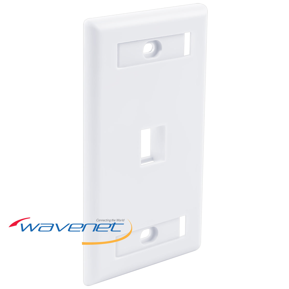White 1-port flush style wall plate with ID windows for network cabling installations Main image