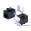 Wavenet Cat6 Keystone Jack HD in black with white wiring terminals and mounting brackets displayed
