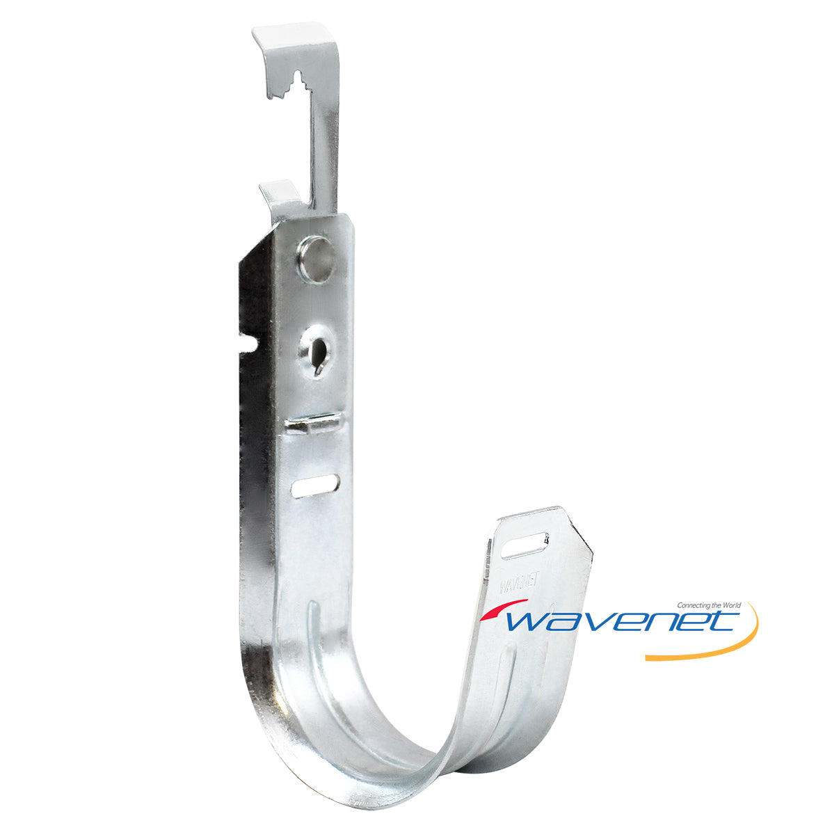Wavenet J-Hook Multi-Function Batwing Style 2-inch cable management clip with mounting hardware and installation slot