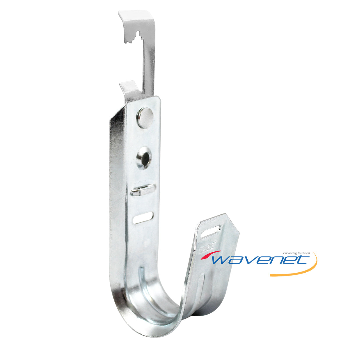 Wavenet J-Hook Batwing style cable management clip, 1 5/16 inch, galvanized steel with mounting hardware