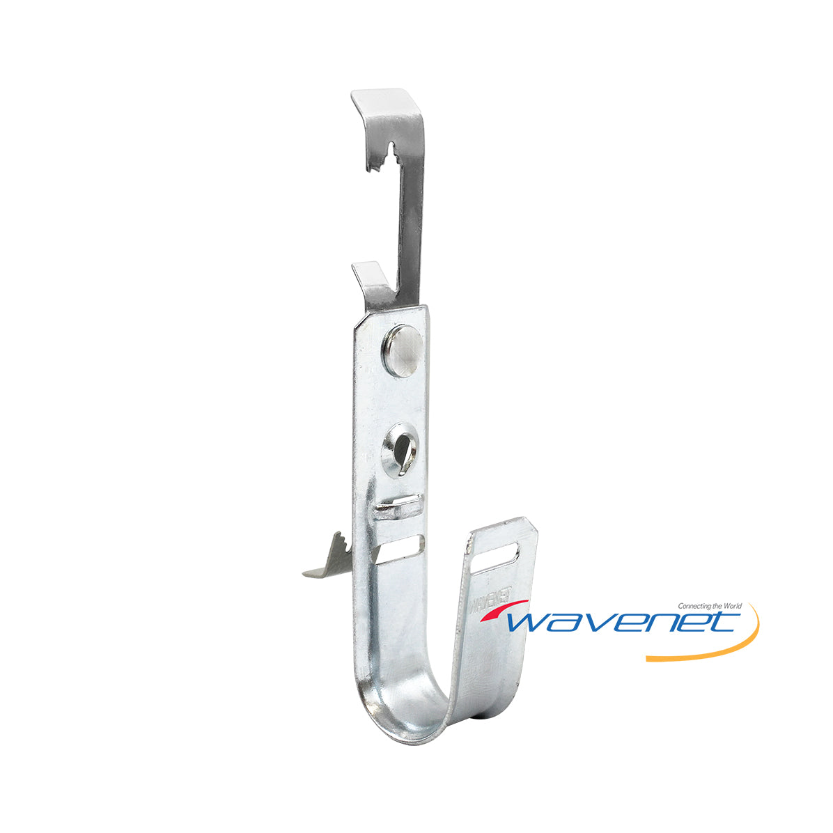 Wavenet J-Hook Multi-Function Batwing Style 3/4 inch cable management clip with mounting hardware and keyhole slots