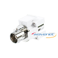 Wavenet BNC 75 Ohm white keystone module with metal connector and mounting hardware for structured cabling