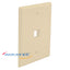 Ivory colored oversized single-gang network faceplate with one rectangular port opening for structured cabling installations