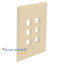 Ivory 6-port oversized single-gang faceplate with six rectangular openings for network cabling connections