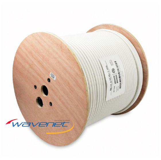 RG-11 60% Shield Plenum (CMP) Coaxial Cable -1000ft Reel - White 