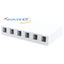 White 6-port surface mount box with cable entry points for network cabling installations