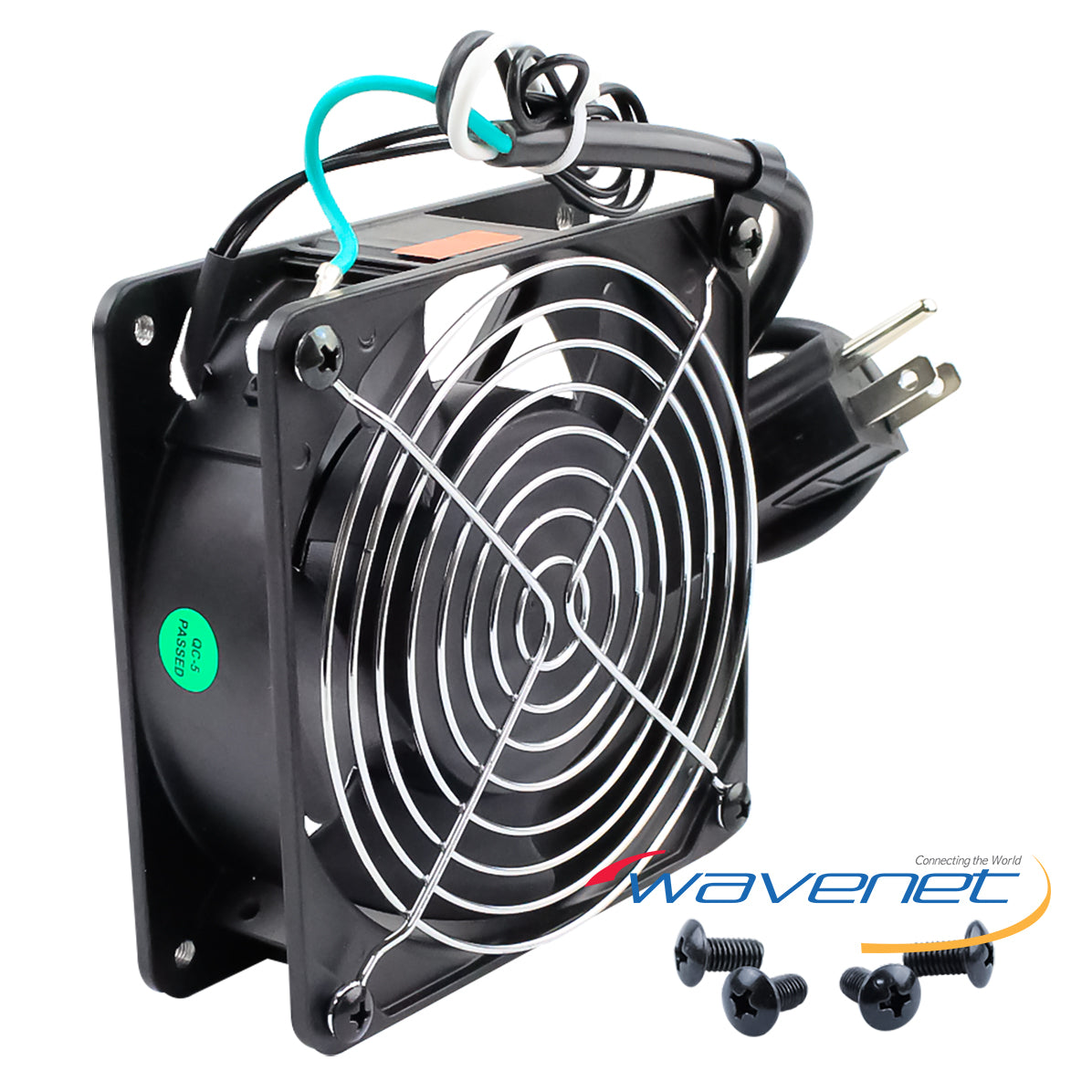 Wavenet single fan cooling module with 100-125VAC power, 68 CFM airflow, includes mounting hardware and cables