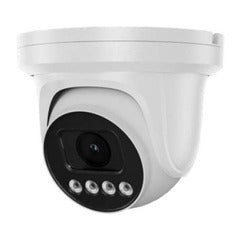 White 5MP IR varifocal turret network camera with black lens and four LED night vision lights mounted on dome housing Main image