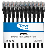 ICC Cat6A FTP Patch Cable  10 Pack- 7ft - Black