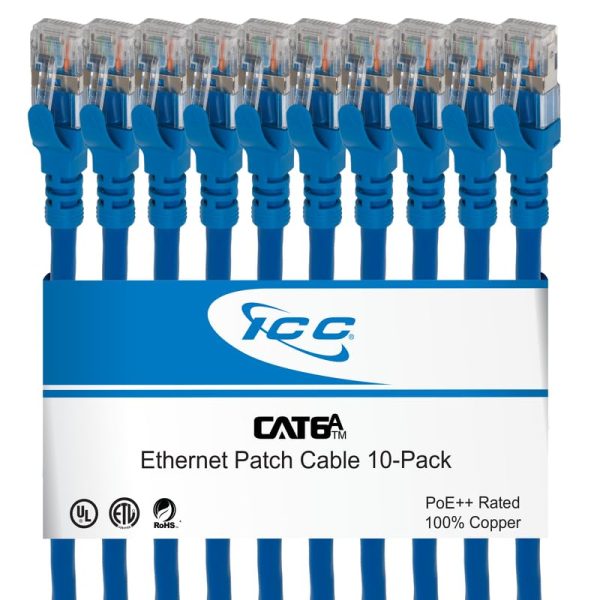 ICC Cat6A FTP Patch Cable  10 Pack - 1ft - Blue Main image